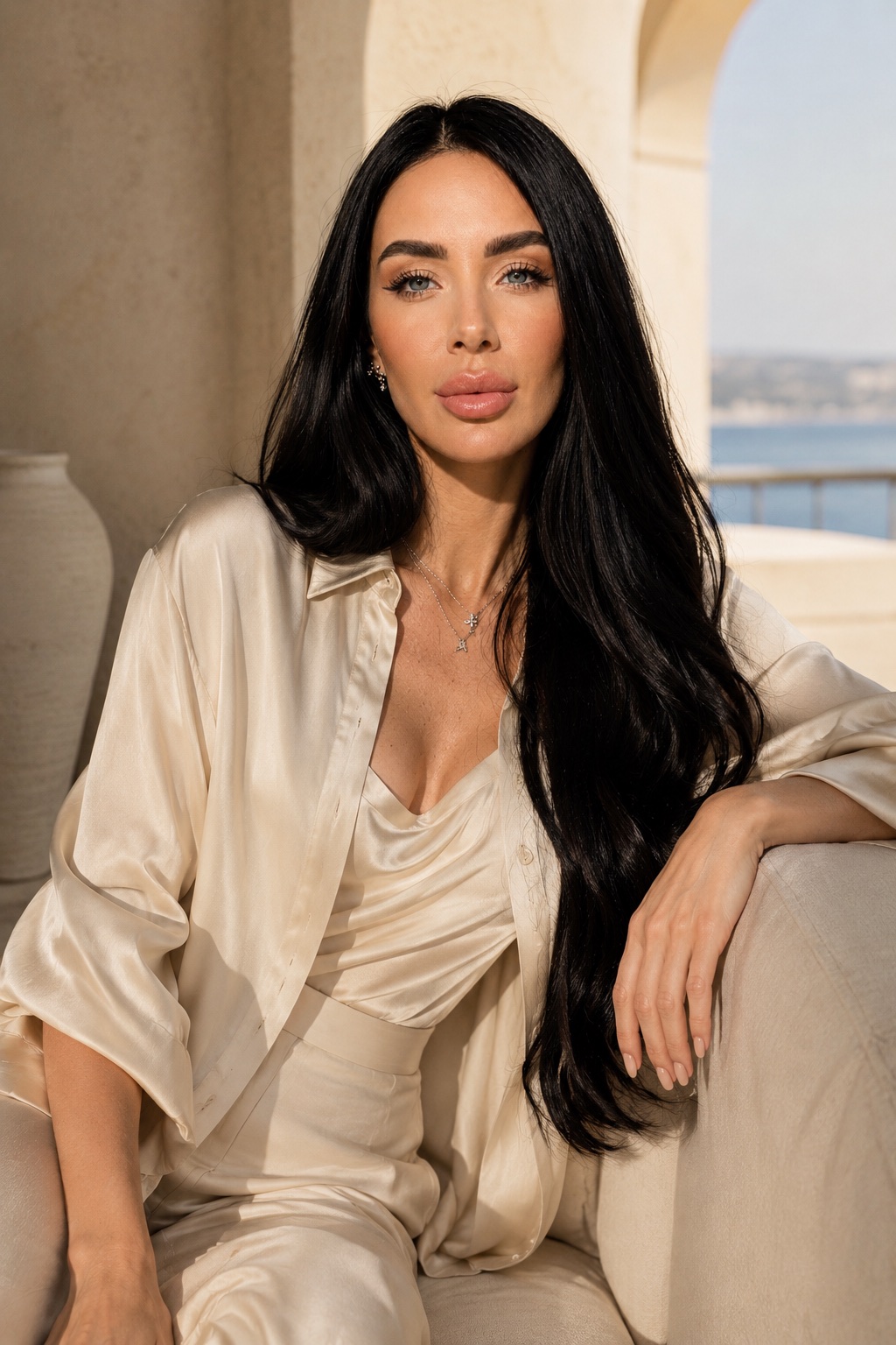 Luxury lifestyle editorial with silk styling